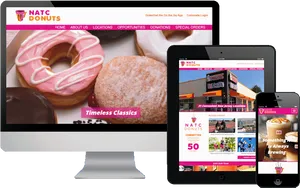 N A T C Donuts Responsive Website Design PNG Image