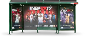 N B A2 K17 Video Game Advertisement Bus Stop PNG Image