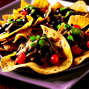 Nachos with Balsamic Glaze PNG 06122024 PNG with transparent background