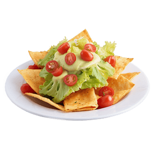 Nachos with Caesar Salad Topping PNG iwc72 PNG image with transparent background