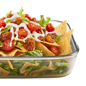 Nachos with Caesar Salad Topping PNG xds PNG image with transparent background