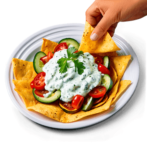 Nachos with Tzatziki Sauce PNG edw49 PNG image with transparent background