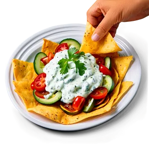 Nachos With Tzatziki Sauce Png Edw49 PNG Image
