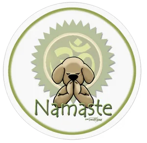 Namaste Dog Meditation Sticker PNG Image