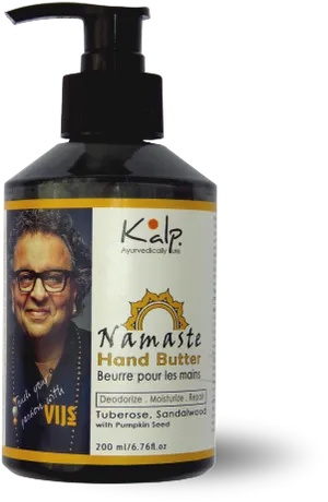 Namaste Hand Butter Pump Bottle PNG Image