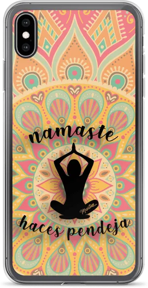 Namaste Phone Case Design PNG Image