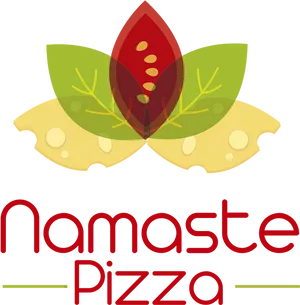 Namaste Pizza Logo Design PNG Image