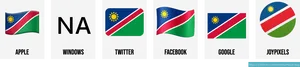 Namibia Flag Emoji Variations PNG Image