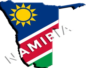 Namibia Map Flag Graphic PNG Image