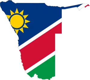 Namibia Map Outlinedwith Flag PNG Image