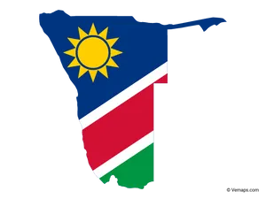 Namibia Mapwith Flag Overlay PNG Image