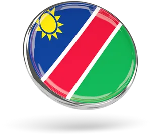 Namibian Flag Button PNG Image