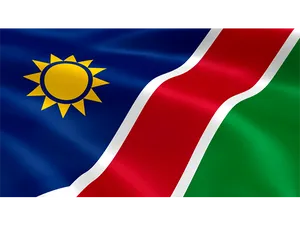 Namibian Flag Waving PNG Image