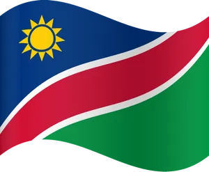 Namibian Flag Waving PNG Image