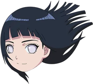 Naruto Anime Character Hinata Hyuga Portrait PNG Image