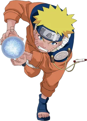 Naruto Performing Rasengan PNG Image