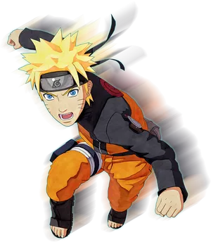 Naruto Uzumaki Action Pose PNG Image