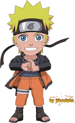 Naruto Uzumaki Excited Pose PNG Image