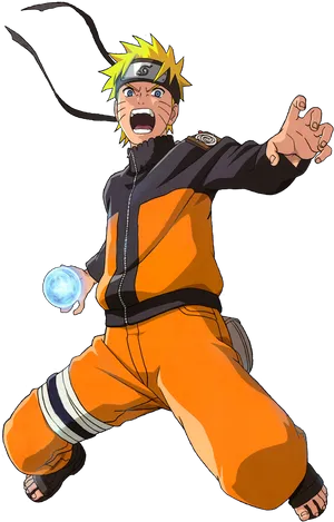 Naruto Uzumaki Rasengan Preparation PNG Image