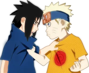 Naruto_vs_ Sasuke_ Confrontation PNG Image