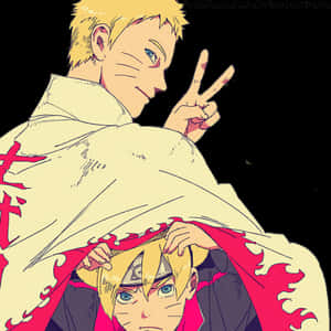 Narutoand Boruto Peace Sign PNG image with transparent background