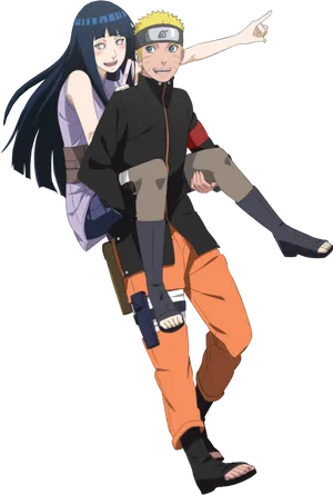 Narutoand Hinata Animated Characters PNG Image