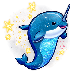 Narwhal Glitter Effect PNG 06232024 PNG image with transparent background