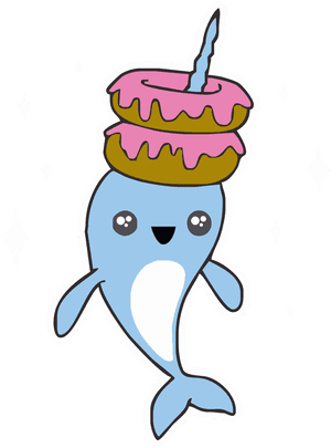Narwhal Svg Kawaii Clip Transparent Library - Donut Narwhal PNG image with transparent background