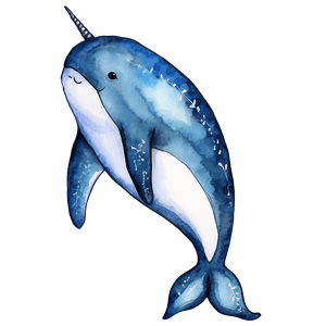 Narwhal Watercolor Painting PNG 55 PNG image with transparent background