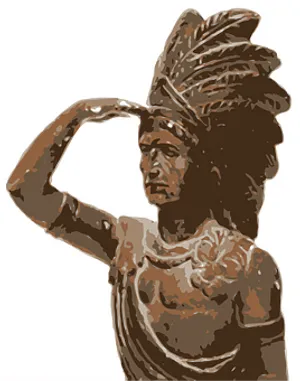 Native American Chief Saluting Silhouette PNG Image