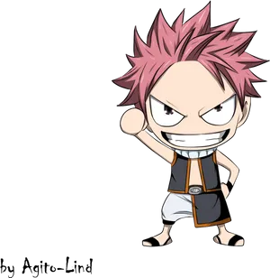 Natsu Dragneel Fairy Tail Anime Character PNG Image