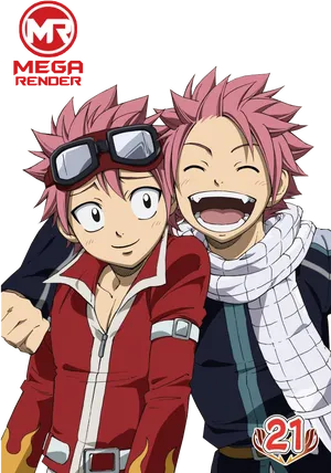 Natsuand Happy Fairy Tail Friends PNG Image