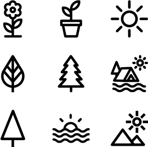 Nature_ Icons_ Set PNG with transparent background