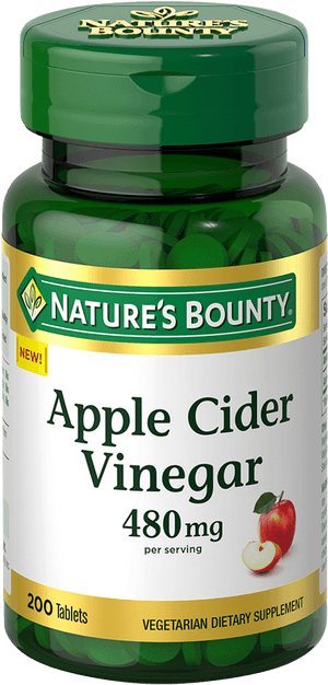 Natures Bounty Apple Cider Vinegar Supplement PNG image with transparent background