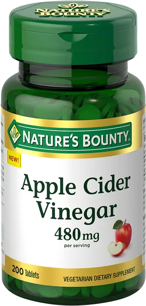 Natures Bounty Apple Cider Vinegar Supplement PNG Image