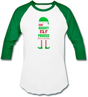 Naughty Elf Christmas Shirt PNG Image