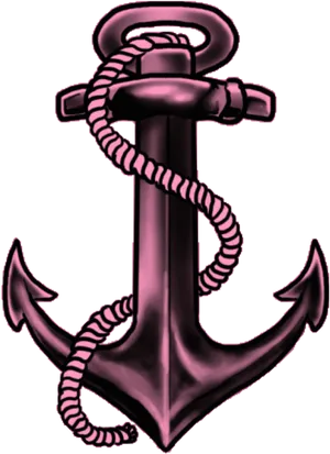 Nautical Anchor Tattoo Design PNG Image