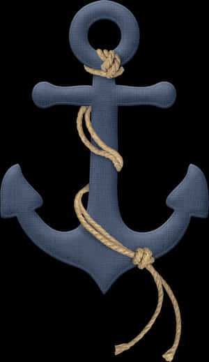 Nautical Anchorwith Rope Design PNG image with transparent background