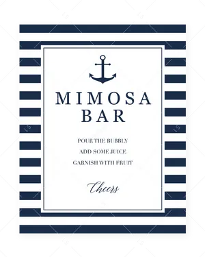 Nautical Mimosa Bar Sign PNG Image