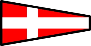 Nautical Red Flagwith White Cross PNG Image