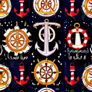 Nautical Seamless Pattern Png Rsw PNG Image