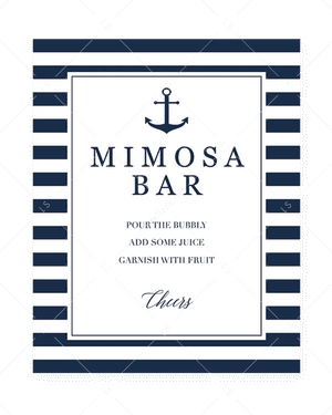 Nautical Themed Mimosa Bar Sign PNG image with transparent background