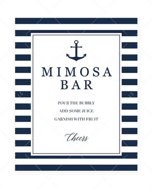 Nautical Themed Mimosa Bar Sign PNG Image