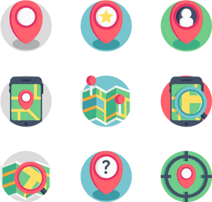 Navigation Icons Set PNG image with transparent background