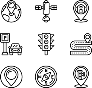 Navigation Icons Set PNG image with transparent background