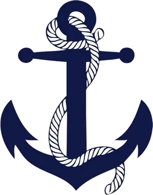 Navy Blue Anchor Graphic PNG Image