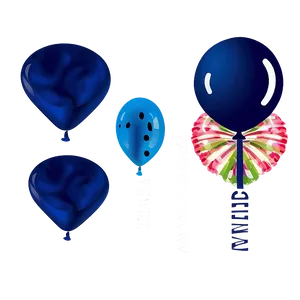 Navy Blue Balloons Png Wia PNG Image