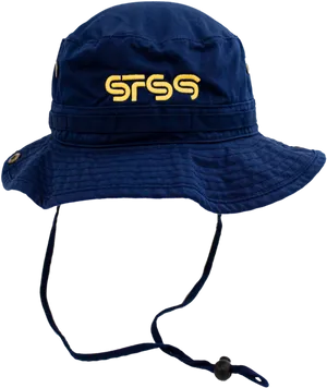 Navy Blue Bucket Hatwith Logo PNG Image