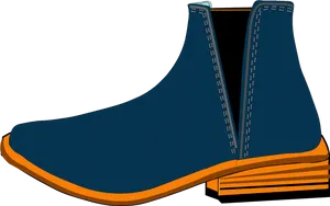 Navy Blue Chelsea Boots Illustration PNG Image