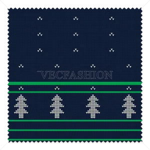 Navy Blue Fabric Swatchwith Decorative Pattern PNG Image